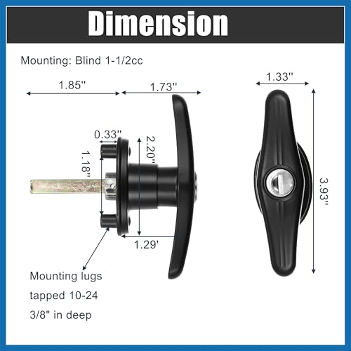 Image of 1Set Truck Cap Locking T-Handles for Pickup Truck Cap Camper Shell T-Handles Lock W / 2 Keys for Most Truck Caps Camper Tops Blind Mount Locking T-Handle Item Replacement