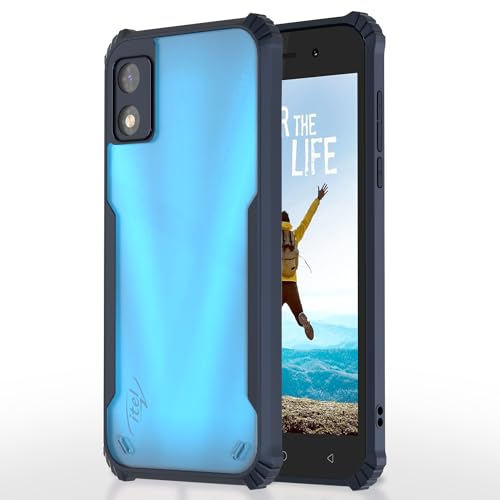 Image of Pikkme itel A23 Pro Back Cover | Crystal Clear Transparent Back | Ultra Hyrbid | Full Camera Protection | Raised Edge | Bumper Back Case (Blue)