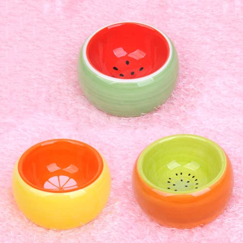 Hamster Keramik Futterschalen 3 Stück Schälchen für Kleintiere Keramik Futternäpfe für Hamster, Anti-Biss Keramik Futterschalen Meerschweinchen Hamsterfutter Wasserschalen Rennmaus Ratte Cover