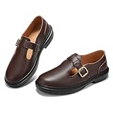 Azimaey Women's Comfort Mary Jane Flats Shoes Fashion Casual Flats for Women Breathable Lightweight Women Dress Walking Shoes Coffee,8 US