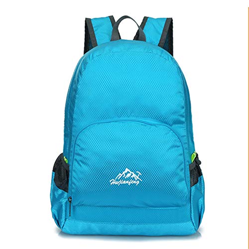 SZBTF Mochila Plegable Ultraligera de 20 l para Hombre y Mujer, Ultraligera y Resistente a la Humedad, para Llevar en la Escuela o al Aire Libre, Azul, 10.2X5.9X15.7