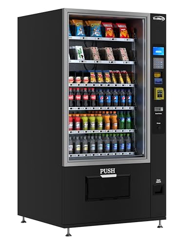 KoolMore KM-VMR-40-BCR Snack Vending Machine, Credit Card Reader and Coin/Bill Acceptor in Black, 60 Slots/Refrigerated