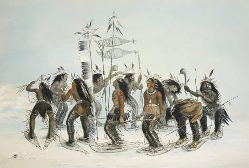Tableau George Catlin la danse des raquettes à neige pour habiller vos murs