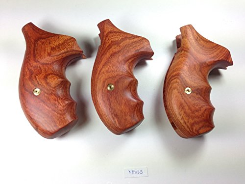Smith & Wesson K/L Frame Round Butt Revolver Grips Hardwood Finger Groove Smooth Open Back Handmade #Krw35 #TOP6