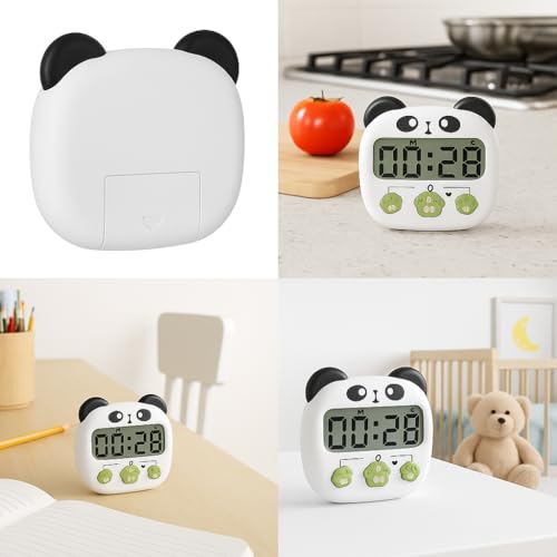 Image of AERYS Cute Panda Digital Kitchen Timer with Loud Sound - Large LCD Display, Magnetic Back, Adorable Animal Design - Easy Paw Buttons, Countdown Timer for Cooking, Kids, Study & Fitness