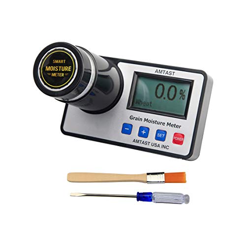 Limited Stock AMTAST Smart Grain Moisture Meter Grain Moisture Tester for 17 Grains Wheat Maize (Corn) Coffee Bean Flaxseed Soybean Rice Cocoa Bean Almonds Peanut Sesame Moisture Testing
