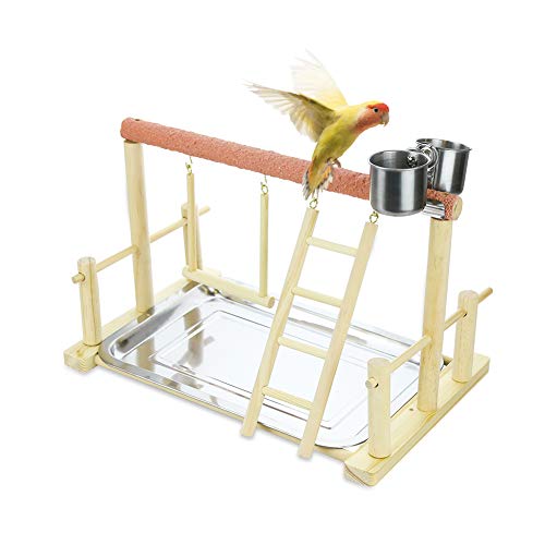 image for Echaprey Pet Parrot Playstand Bird Play Stand Playground Wood Perch Gy