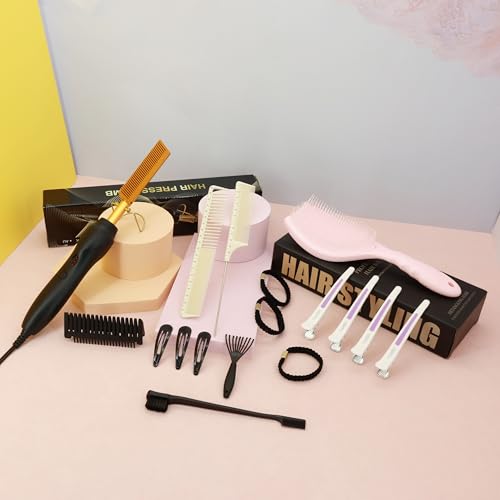 Set de peine eléctrico para cabello con 15 piezas miniatura 3