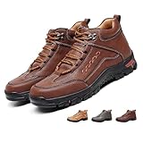 WXDTW Herren Leder Wasserdicht Wandern Stiefeletten Rutschfeste...