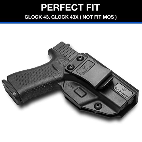 Compatible With Glock 43 G43X, Inside Waistband Carry Holster Compatible With G43 G43X Pistol, 9Mm Gun Holster For Men/Women Adj. Cant & Retention, Polymer Fiber-Reinforced & Kydex Handmade Available #TOP4