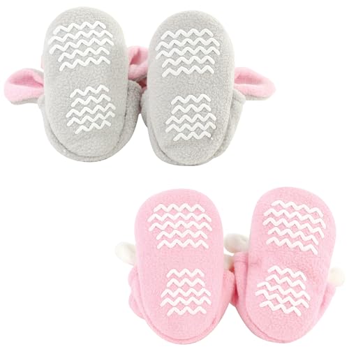 Image of Hudson Baby Cozy Fleece Booties with Non Skid Bottom,