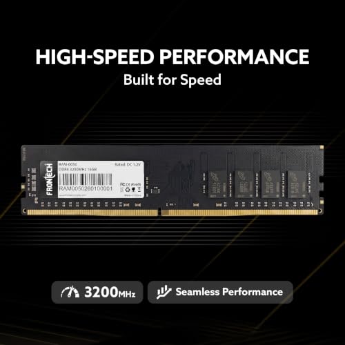 Image of Frontech 16GB DDR4 3200MHz Desktop RAM, High-Speed UDIMM Computer Memory Module for PC, 1.2V Plug & Play, 3 Years Warranty (RAM-0050)