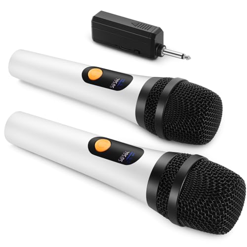 【Canta tutta la notte】-Il microfono wireless è fornito con una batteria ad alta capacità che garantisce fino a 40 ore di autonomia. Che tu stia organizzando una festa che dura tutta la notte, un picnic di un’intera giornata o qualsiasi altro evento, questa lunga durata assicura che la tua festa sia piena di divertimento. Sia il microfono che il ricevitore utilizzano porte di ricarica USB‑C e possono essere completamente carichi in sole 3‑4 ore. Niente più acquisti continui di batterie.