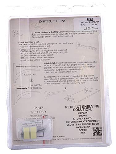 Crl White - Aluminum Glass Shelf Bracket For 3/8" To 1/2" Glass #TOP2