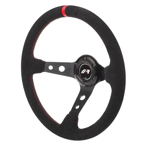 Simoni Racing PIT Sport Steering Wheel Pitlane, Schwarz Rot Seams