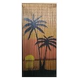 Sunset Palm Tree Beaded Curtains for Doorways, Door Beads Curtains, Hanging Curtain 35.5' x 78'
