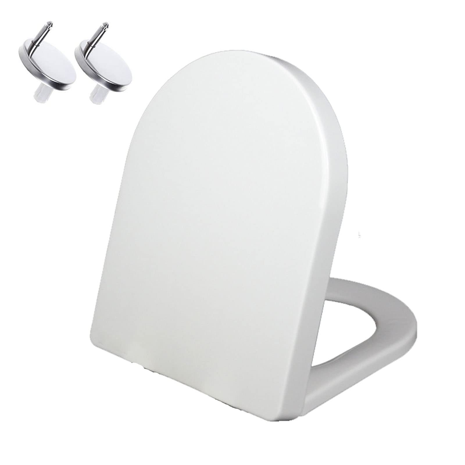 Dxpsxjl White Slow Close Elongated D Shaped Toilet Seat, Pp Material Easy To Clean, Quick Release Hinges, Elongated, Available, Close, Seat, Sizes, Slow, Shaped, Toilet