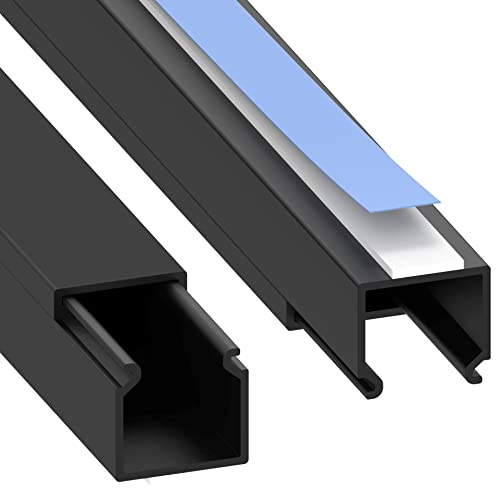 Habengut | Mini Kabelkanal Schwarz 15x15 mm – Flacher, Selbstklebender TV Kabelkanal für Wand & Gaming-Setup, ohne Bohren, 2X 1 m – Kabel verstecken, überstreichbares PVC
