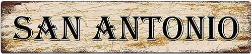 Metal Tin Sign San Antonio sign Retro Aluminum Metal Sign for Street Home Office Garden Decor 4×16 Inches