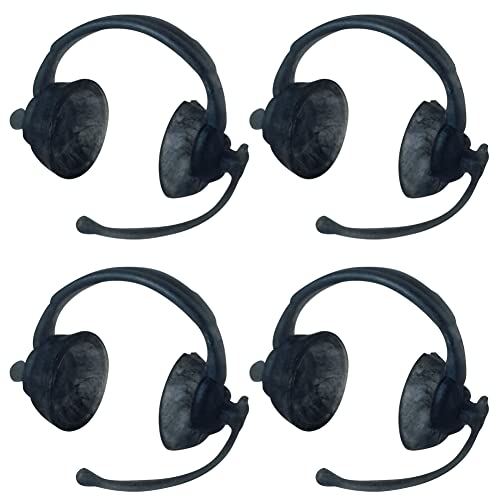 Set of 4 Black Commentator Headsets Headphones for