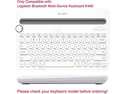 Image of iFyx Keyboard Cover Skin for Logitech Bluetooth Multi-Device Keyboard K480 Cover Ultra Thin Protective Skin (Black)