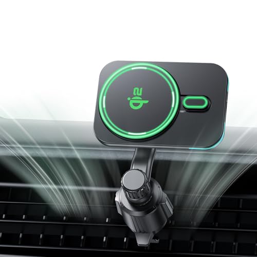 Mukiya for MagSafe Car Charger Mount, Qi2-Certified 15W Magnetic Wireless Car Charger Air Vent，Car Phone Holder Mount for iPhone 17/16/1514/13/12 Series, Pixel 10 Series, Galaxy S25 Series