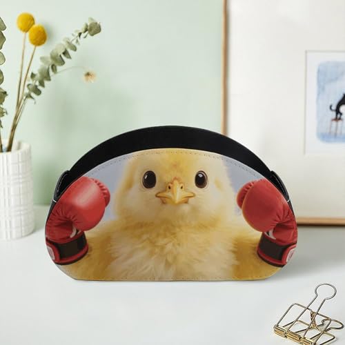 Support de télécommande en cuir jaune à 5 compartiments pour table basse - 8
