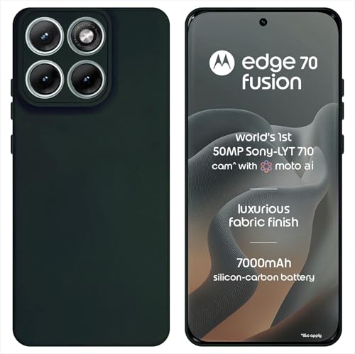 Image of SBMS Silicone Back Cover Case for Motorola Moto Edge 70 Fusion 5G | Soft Micro-Fibre Lining Inside | Camera Protection Bump | Shockproof Back Cover Case for Moto Edge 70 Fusion (Candy Cloth Green)