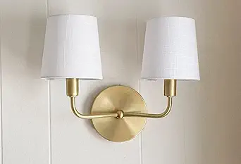 Wall Lamp for Living and Bed Room Light-Stainless Steel Base (White Shade)(Electric)