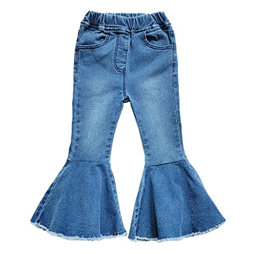 Acsuss Toddler Baby Girls Vintage Bell-Bottoms Denim Jeans Infant Trousers Flare Pants Leggings Blue A 18-24 Months #TOP29