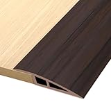 Vinyl Door Threshold Flooring Transition Strip Self Adhesive Carpet Edging Strip for Laminate Doorway Edge Threshold from 1/5' to 2/5' (Brown Wood Grain, 3.3 Ft)