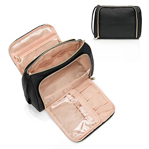 Cubetastic Travel Makeup Bag - Large Makeup Pouch Waterproof & Portable Cosmetic Organizer Bag Pu Leather Zipper Pouches For Women And Girls #TOP3