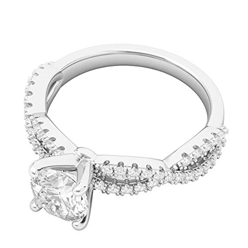 Sterling Silver Infinity Twist Vintage Simulated 1.0 CT Diamond or Genuine Moissanite Engagement Ring Promise Bridal Ring3