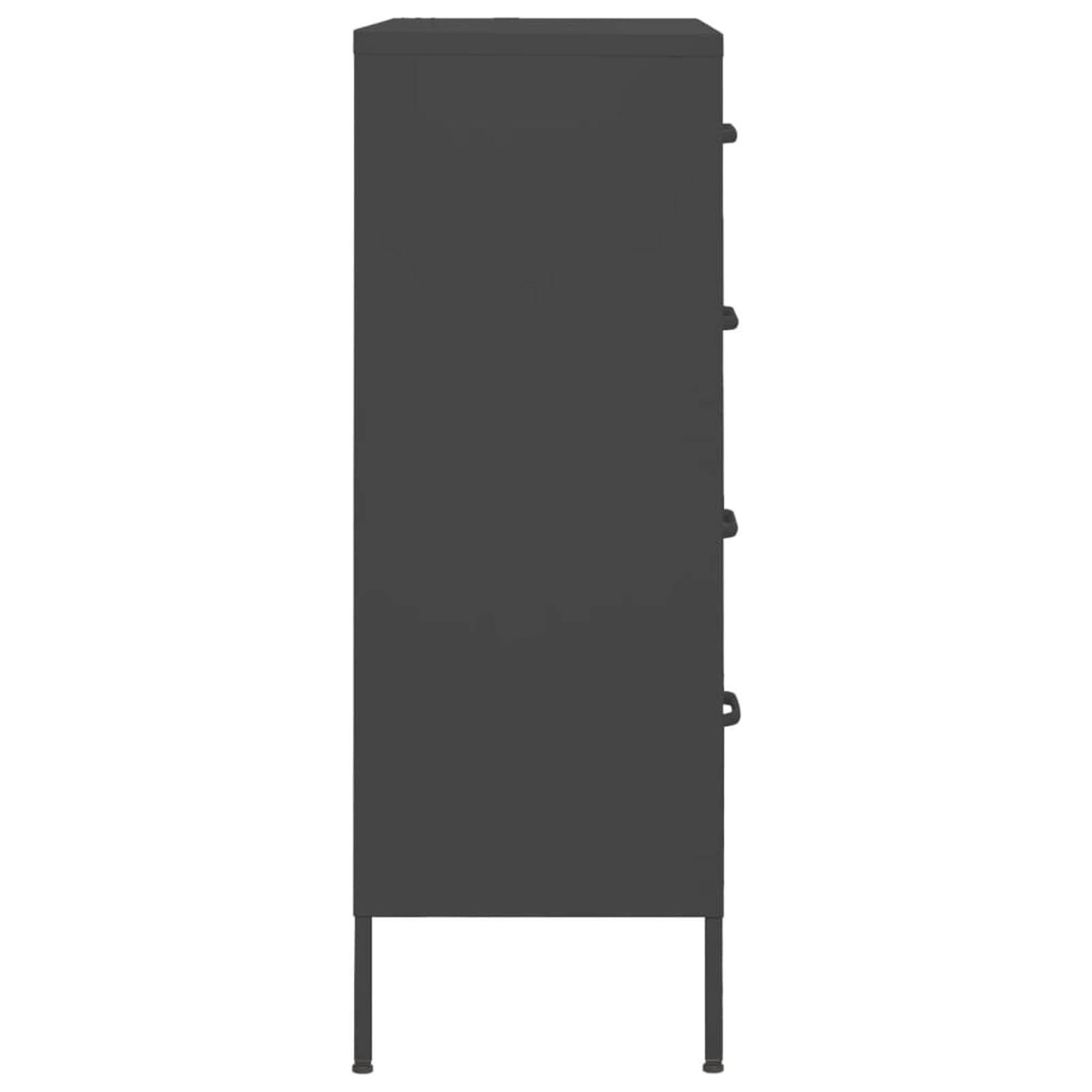 Cassettiera Antracite 80x35x101,5 cm in Acciaio,Cassettiera,Cassettiera Salvaspazio,Cassettiera Scrivania,Cassettiera Camera da Letto(SPU:336204)