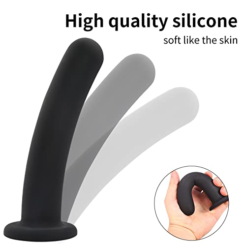 Anal Plug Trainer Kit, 3 Sizes Butt Plugs Training Silicone Dildo Set With Strong Suction Cup Anal Prostate Vaginal G-Spot Sex Toys For Beginners Men Women(Black) #TOP1