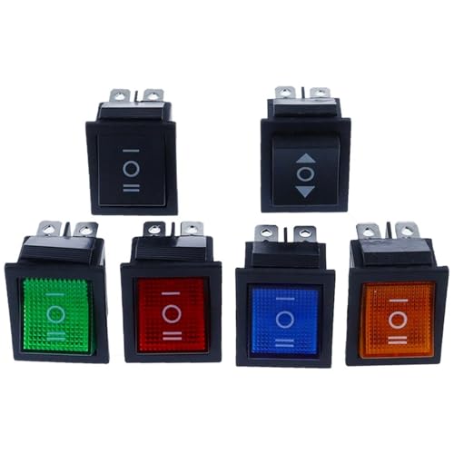 Interrupteur à bascule KCD4 à 3 positions et 6 broches 16A 250V AC en coloris jaune