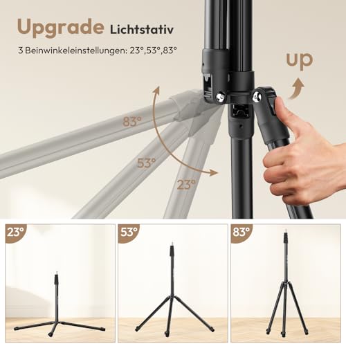 Ulanzi T270 270cm Lichtstativ, Aluminium Lampenstativ, Tragbares Stativ Kamera,Belastbar bis 6kg,Höhenverstellbares Lichtstativ, 1/4\ Schraube Stativ Licht für Fotografie,Studiolicht,Ringlicht,Softbox