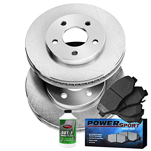 Power Sport Front Brake Kit For 1980-1993 Dodge Ramcharger, W150; 1986-1989 Dodge W100; 1980-1981 Plymouth Trailduster| Blank Brake Rotors| Semi Metallic Brake Pads and Rotors Kit