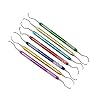 Premium German Stainless Steel -Dental Gracey Curette Set Dental Veterinary Instrument Kit -Gracey Periodontal Curettes Double Ended Hollow Handle -Dental Instruments (Set of 7 Colored Hollow Handle)