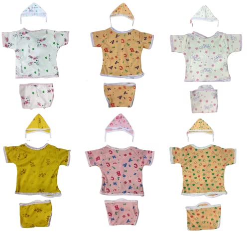 Image of TANGY Adorable Newborn Dress with Built-in Mittens for Extra Warmth and Style Top Set (Pack of 3)
