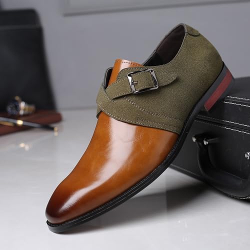 Men's Cap Toe Monk Strap Loafer Slip-on Business Casual Shoes3