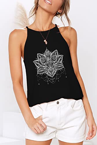 Image of LouKeith Womens Tank Tops Casual Flowy Printed Vest Shirts Sleeveless Cotton Soft Summer Tees Blouses