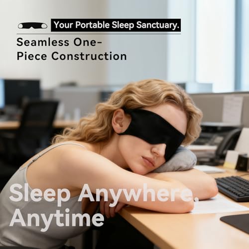 Ultra-Thin Sleep Mask for Travel & Outdoor, 0.3mm & 5g, Breathable Total Blackout Eye Mask, 99.7% Sun Blockout with Portable Leather-Feel Pouch for Beach, Camping, Flights & Office Nap (BLACKk) - Image 5