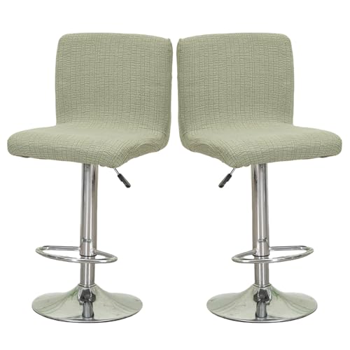 Image of Chair Covers Bar Stool Cover 2pc Bar Chair Cover Swivel Bar Stool Slipcover | Stretch Counter Height Bar Stool Cover High Back Chair Cover Counter Stool Bar Chair Covers for Kitchen Pub Dining Room,41