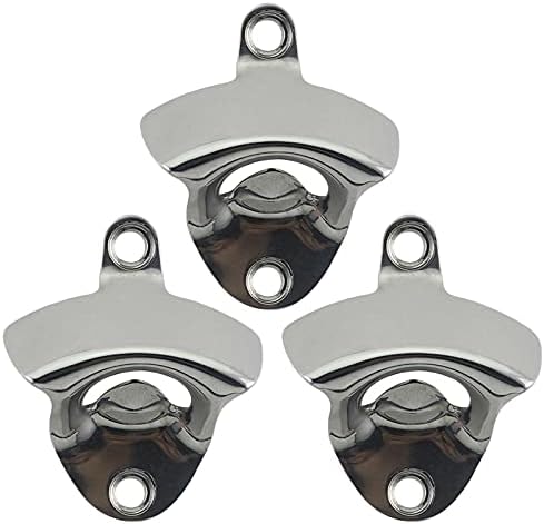 HAIICEN 3PCS Silver Stainless Steel Beer Bottle Opener Wall Mounted Bottle Cap Opener for Kitchen Home Bar Gifts