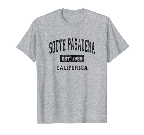 South Pasadena California CA Vintage Deportes Diseño Negro Des Camiseta