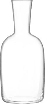 LSA International Borough Clear Water Carafe 37 oz, Luxury Mouth Blown Glass Decanter Modern Drink Glassware