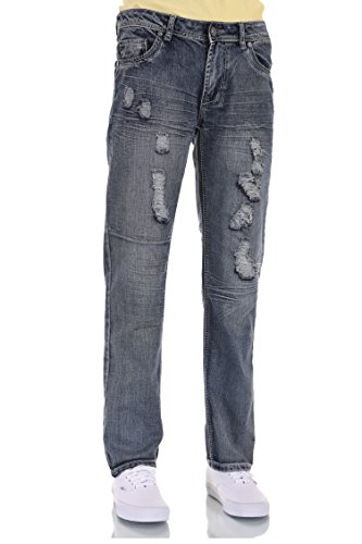 Eagle Blue Jeans Men Fashion Distressing Torn Slim Straight Dark Blue
