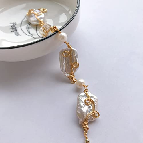 Quakerbird Baroque Pearl Bracelet For Women Freshwater Cultured Baroque Pearl Gold Filled Bohemia Stretch Bracelet Mother Girls Gift #TOP6