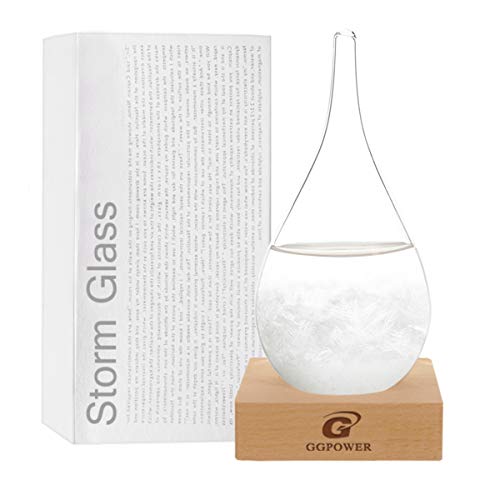 G GGPOWER Valentine's Day Gift for him Storm Glass Weather Stations Water Drop Weather Predictor Creative Forecast Nordic Style Decorative Weather Glass (S)